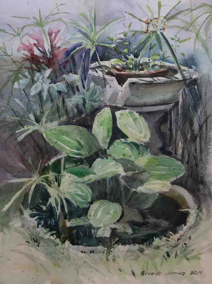 Garden Pond watercolor